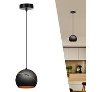 Aigostar Lampadario A Sospensione Ovale Nero/oro E27 Max 60W Interni