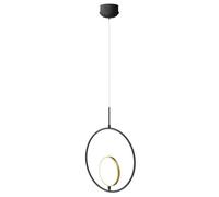 Aigostar Lampadario Led Sospensione 15W 2700K Nero Oro Alluminio