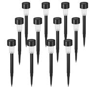 Aigostar Lampade Solari da Giardino 12 pcs Luci Solari Esterno Giardino 6500K, IP44 Impermeabile, Auto On/Off, Adatto per patio, terrazza