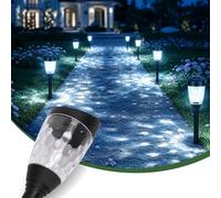 Aigostar Lampade Solari da Giardino 12 pcs: Luci Solari Esterno Giardino 6500K Luce Bianca Freddo - IP44 Impermeabile per Prato/Corridoio/Patio, L58*W58*H345mm