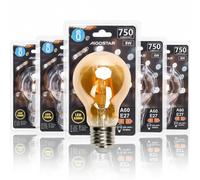 lampadina led filamento ambrata a60 8w attacco e27 850 lumen 2200k luce calda d60h105mm angolo 360 equivale 63w incadescenza