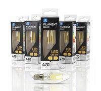 Aigostar Lampadina Filamento LED E14 4W C35 Trasparente Luce Fredda 5 Pezzi