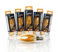 Aigostar Lampadina Filamento LED E14 4W C35 Vetro Ambrato Luce Calda 5 Pezzi