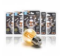 Aigostar Lampadina Filamento LED G45 E27 4W 400lm 2200K Ambrata 5 Pezzi