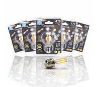 Aigostar Lampadina Filamento LED G45 E27 4W 470lm 2700K Trasparente 5 Pezzi