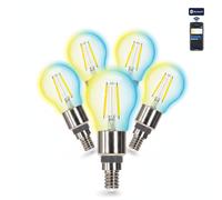 Aigostar Lampadina Filamento LED Smart E14 4.5W G45 Mesh CCT Sfera 5 PEZZI
