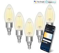 Aigostar Lampadina Filamento LED Smart E14 C35 WiFi CCT Trasparente 5 PEZZI
