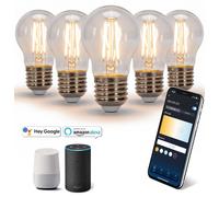 Aigostar Lampadina Filamento LED Smart E27 4.5W G45 Mesh CCT Chiaro 5 PEZZI