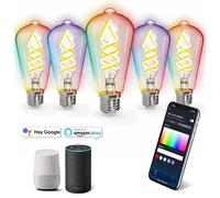 Aigostar Lampadina Filamento LED Smart E27 4.9W RGB+CCT ST64 WiFi 5 PEZZI