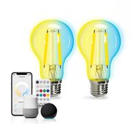 Aigostar Lampadina Filamento LED Smart E27 A60 Mesh CCT Telecomando 2 Pezzi