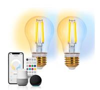 Aigostar Lampadina Filamento LED Smart E27 G45 Mesh CCT Telecomando 2 Pezzi