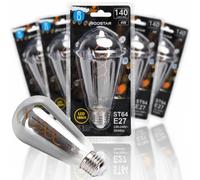 Aigostar Lampadina Filamento LED ST64 E27 4W 140lm 1800K Fumé 5 Pezzi