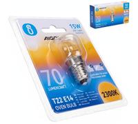 lampadina per forno t22 15w e14 70 lumen 2300k luce calda w22h49mm a incadescenza - forno a microonde - aigostar