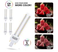 Aigostar Lampadina LED 2U PLC G24d-3 12W Luce Fredda 6500K 1180lm 360 Gradi 5 Pe