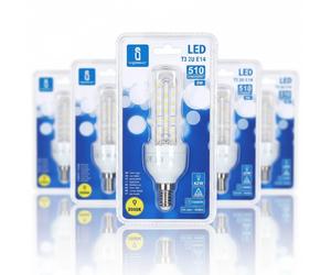 Aigostar Lampadina LED 2U Tubo E14 6W Luce Calda 3000K 510lm 360 Gradi 5 Pezzi
