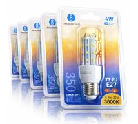 Aigostar Lampadina LED 2U Tubo E27 4W Luce Calda 3000K 350lm 360 Gradi Set 5 Pez