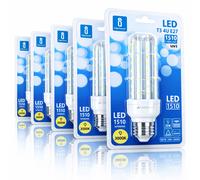Aigostar Lampadina LED 4U E27 15W Luce Calda 3000K 1510lm Vetro 5 Pezzi