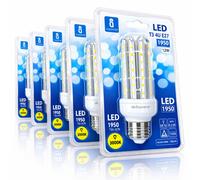 Aigostar Lampadina LED 4U E27 19W Luce Calda 3000K 1950lm Vetro 5 Pezzi