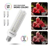 Aigostar Lampadina LED 4U Tubo E27 19W Luce Fredda 6500K 1950lm 360 Gradi 5 Pezz