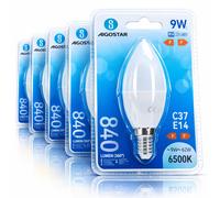 Lampadina Led E14 C35 a candela 9W Bianco freddo 6400K Aigostar