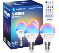 Aigostar Lampadina LED E14 G45 Mesh RGB CCT Smart con Telecomando 2 Pezzi
