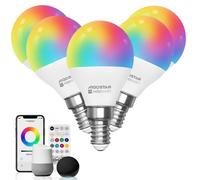 Aigostar Lampadina LED E14 G45 Mesh RGB CCT Smart Dimmerabile Sfera 5 Pezzi