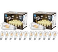 Aigostar Lampadina Led E27 da 4W (Equivalente a 40W),Lampadina a Filamento Led Bianco Caldo 2700K, 470 Lumens,Lampadina Stile Vintage Edison,Non Dimmerabile, Confezione Da 12 Unità