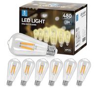 Aigostar Lampadina Led E27 da 4W (Equivalente a 40W),Lampadina a Filamento Led Bianco Caldo 2700K, 470 Lumens,Lampadina Stile Vintage Edison,Non Dimmerabile, Confezione Da 6 Unità