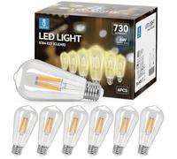 Aigostar Lampadina Led E27 da 6W (Equivalente a 54W),Lampadina a Filamento Led Bianco Caldo 2700K, 700 Lumens,Lampadina Stile Vintage Edison,Non Dimmerabile, Confezione Da 6 Unità