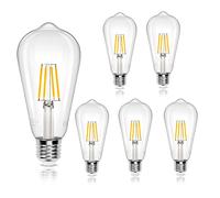 Aigostar Lampadina Led E27 da 6W (Equivalente a 55W),Lampadina a Filamento Led Bianco Caldo 2700K, 730 Lumens,Lampadina Stile Vintage Edison,Non Dimmerabile, Confezione Da 5 Unità