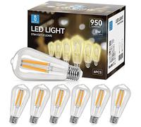 Aigostar Lampadina Led E27 da 8W (Equivalente a 69W),Lampadina a Filamento Led Bianco Caldo 2700K, 950 Lumens,Lampadina Stile Vintage Edison,Non Dimmerabile, Confezione Da 6 Unità