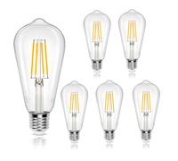 Aigostar Lampadina Led E27 da 8W (Equivalente a 69W),Lampadina a Filamento Led Bianco Caldo 2700K, 950 Lumens,Stile Vintage Edison,Non Dimmerabile, Confezione Da 5 Unità