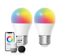 Aigostar Lampadina LED E27 G45 Mesh RGB CCT Smart con Telecomando 2 Pezzi