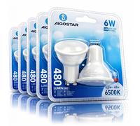 Aigostar Lampadina LED GU10 6W 6500K 480lm Luce Fredda Standard 10 Pezzi