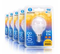 Lampadina Led E14 G45 a sfera 9W Bianco caldo 3000K Aigostar