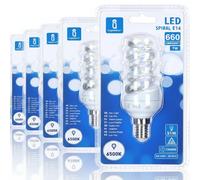 Aigostar Lampadina LED Spirale E14 7W Luce Fredda 6500K 660lm Blister 5 Pezzi