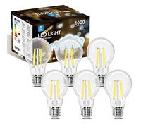 Aigostar Lampadina Vintage Edison LED E27 8W Equivalenti a 72W, Luce Bianca 6500K, 1000Lm, CRI＞80, A60 Stile Vintage Lampadine Decorativo, Non Dimmerabile, Pacco da 6 Pezzi