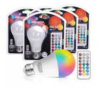 Aigostar Lampadine LED A60 E27 10W RGB 3000K Luce Calda 5 Pezzi