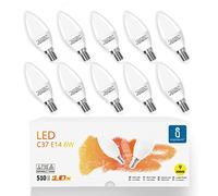 Aigostar Lampadine LED E14 6W Equivalenti a 42W, C37 Lampadina a Candelabro, Luce Bianca Calda 3000K, 510 Lumen, Confezione da 10