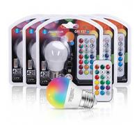 Aigostar Lampadine LED G45 E27 4.8W RGB 3000K Luce Calda 5 Pezzi