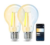 Aigostar Lampadine Smart WiFi E27 Alexa Lampadine Vintage A60 6W Edison Lampadina WiFi Dimmerabile 2700K-6500K, Controllo Remoto tramite APP, Compatibile Con Alexa, Google Home, Trasparente 2 Unità