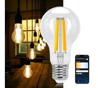 Lampadina Led a Filamento Smart A60 E27 6W WiFi CCT luce regolabile e dimmerabile Aigostar