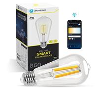 lampadina smart led a filamento st64 6w e27 wifi cct 2700k-6500k 850 lumen d64h138mm compatibile con alexa e google assistant