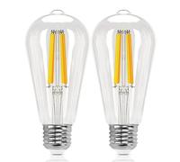 Aigostar Lampadine Smart WiFi E27 Alexa Lampadine Vintage ST64 6W Edison Lampadina WiFi Dimmerabile 2700K-6500K, Controllo Remoto tramite APP, Compatibile Con Alexa, Google Home, Trasparente 2 pezzi