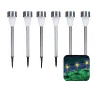 Aigostar Lampioncini Giardino Solari IP44 2700K Argento 6 Pezzi L55XW55XH372Mm
