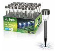 Aigostar Lampioncino LED Solare Argento IP44 Luce Fredda 6500K H 29,5cm 28 Pezzi