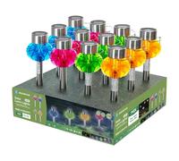Aigostar Lampioncino LED Solare Argento IP44 Luci Multicolore H 38,4cm 12 Pezzi