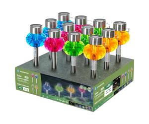 Aigostar Lampioncino LED Solare Argento IP44 Luci Multicolore H 38,4cm 12 Pezzi