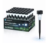 Aigostar Lampioncino LED Solare Nero IP44 Luce Fredda 6500K H 29,5cm Set 28 Pezz