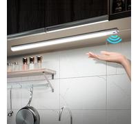 Aigostar LED Luce per armadi con sensore, Barra luminosa con cavo USB da 150 cm, non ricaricabile, 60 cm, 5700 K, 6 W/5 V, 360 lm, Luce per sottopensile da cucine e armadi, bianco